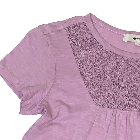 LOFT Ann Taylor Shirt Top Crochet Detail Lavender - Picture 5 of 10